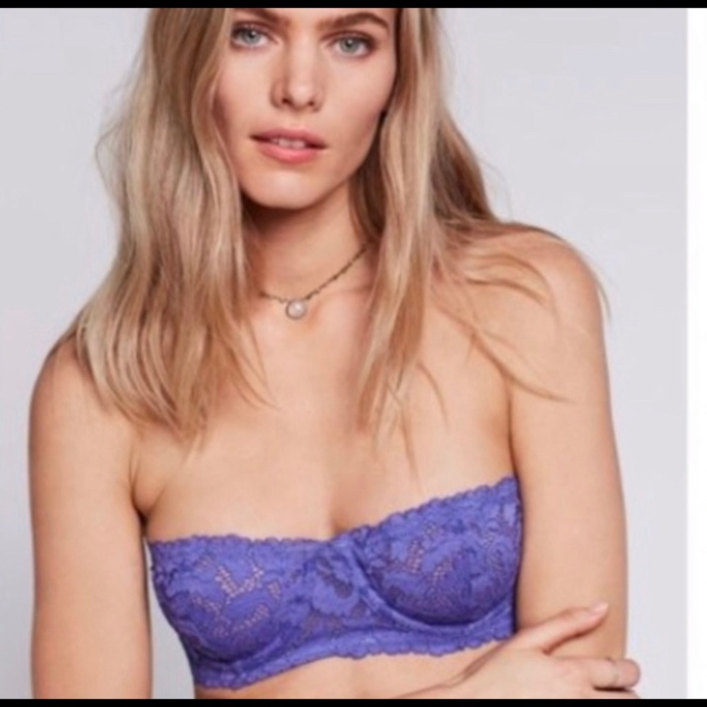 NWT FP Love Letters Bra Deep Periwinkle 32DD